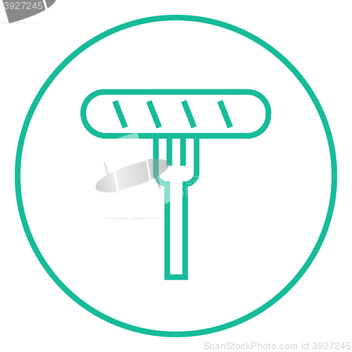 Image of Sausage on fork line icon.