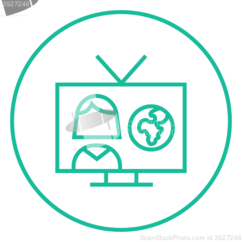 Image of TV report line icon.