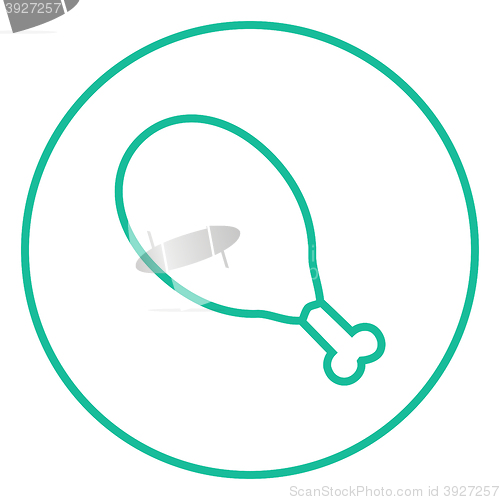 Image of Chicken leg line icon.