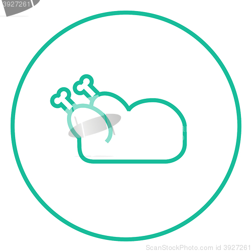 Image of Raw chicken line icon.