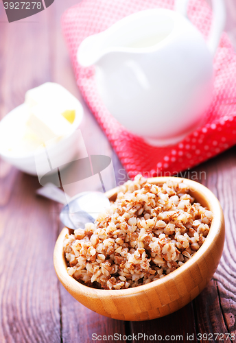 Image of buckwheat with milk and butter