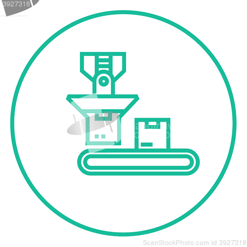 Image of Robotic packaging line icon.