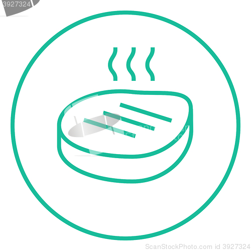 Image of Grilled steak line icon.