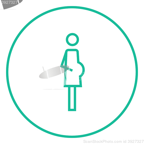 Image of Pregnant woman line icon.