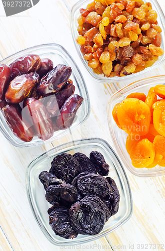 Image of dried apricots, raisins and dates