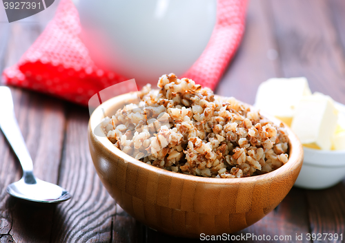 Image of buckwheat with milk and butter