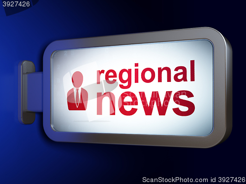 Image of News concept: Regional News and Business Man on billboard background