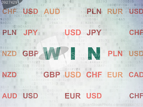 Image of Business concept: Win on Digital Data Paper background