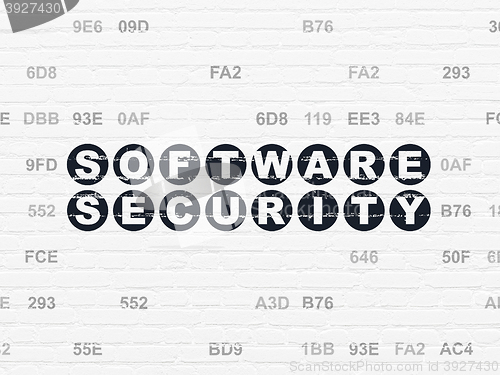Image of Safety concept: Software Security on wall background