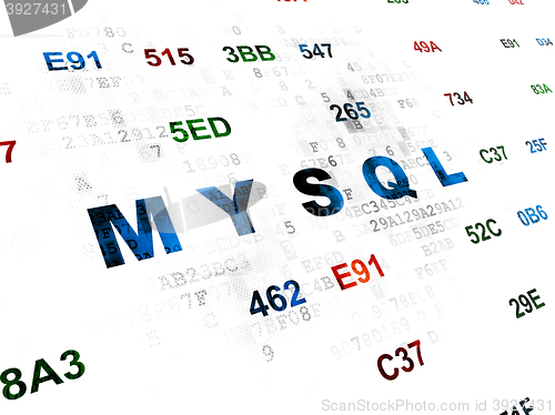 Image of Database concept: MySQL on Digital background