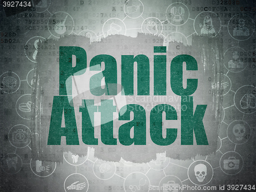 Image of Healthcare concept: Panic Attack on Digital Data Paper background