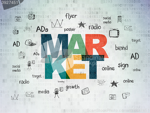 Image of Advertising concept: Market on Digital Data Paper background