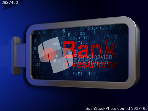 Image of Currency concept: Bank Investment and Money Box on billboard background