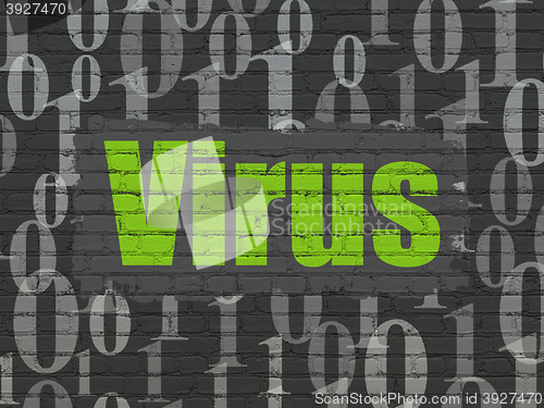 Image of Protection concept: Virus on wall background