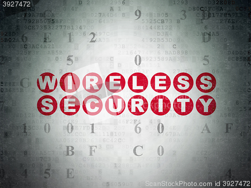 Image of Privacy concept: Wireless Security on Digital Data Paper background