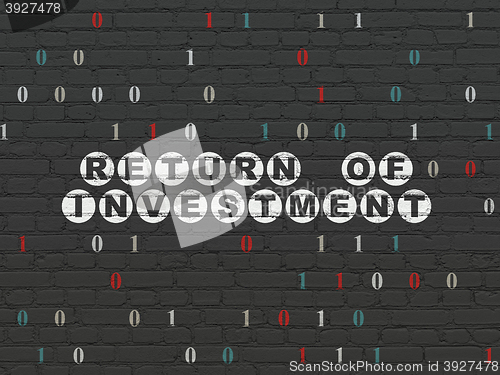 Image of Finance concept: Return of Investment on wall background
