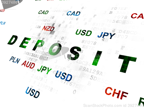 Image of Currency concept: Deposit on Digital background