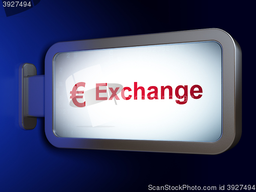 Image of Currency concept: Exchange and Euro on billboard background