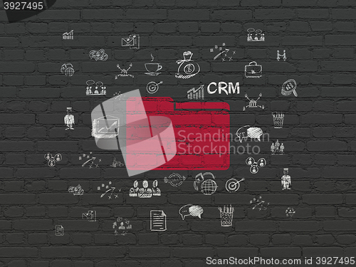 Image of Finance concept: Folder on wall background
