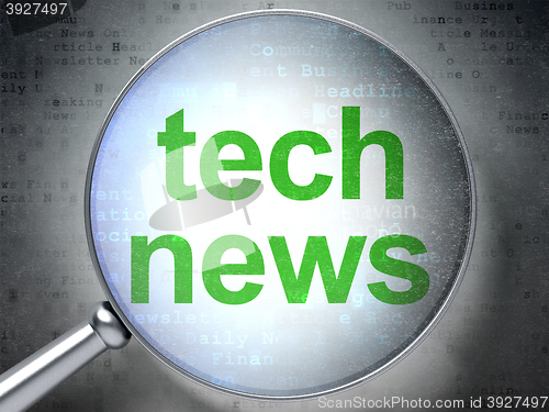 Image of News concept: Tech News with optical glass