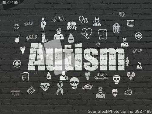 Image of Healthcare concept: Autism on wall background