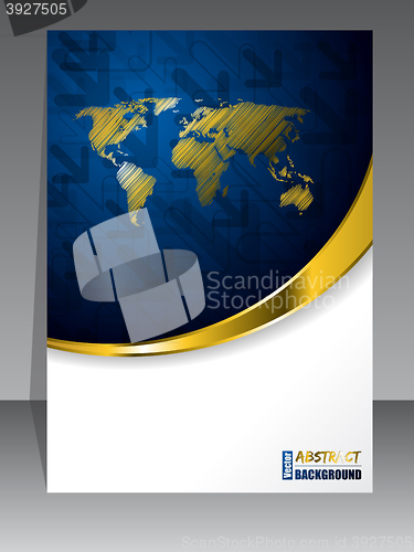 Image of Abstract blue gold brochure