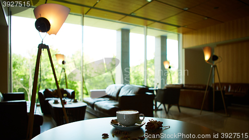 Image of Cup of latte on the table