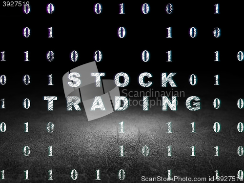 Image of Business concept: Stock Trading in grunge dark room