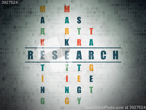 Image of Advertising concept: Research in Crossword Puzzle