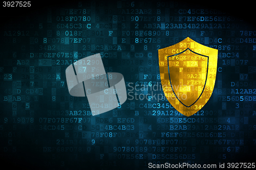 Image of Privacy concept: Shield on digital background