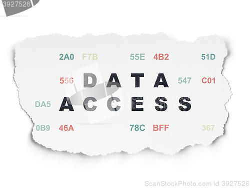 Image of Data concept: Data Access on Torn Paper background