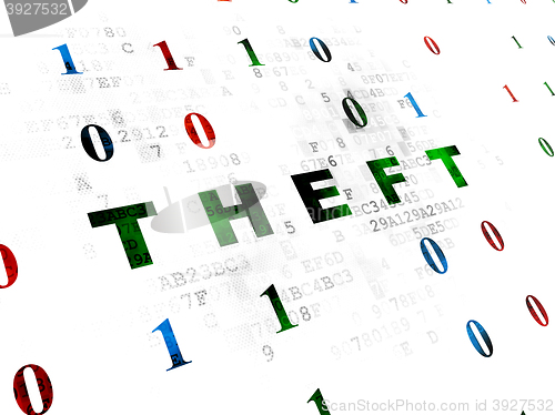 Image of Protection concept: Theft on Digital background