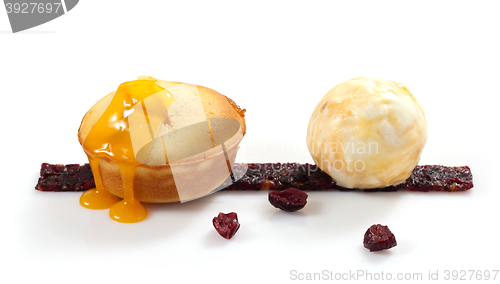 Image of lava cake on white background