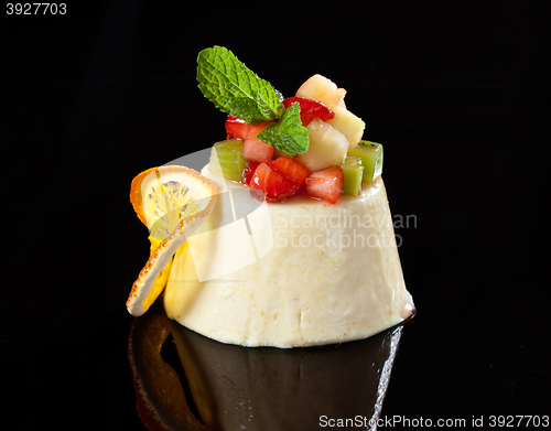 Image of fresh panna cotta dessert