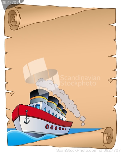 Image of Parchment with nautical ship theme 2