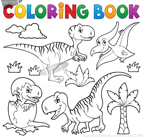 Image of Coloring book dinosaur theme 8