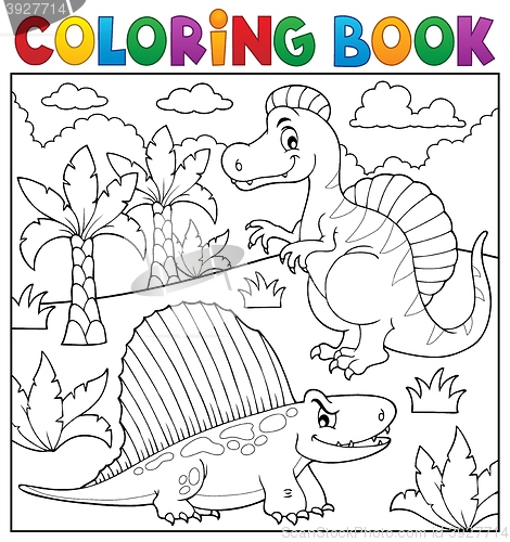 Image of Coloring book dinosaur topic 7
