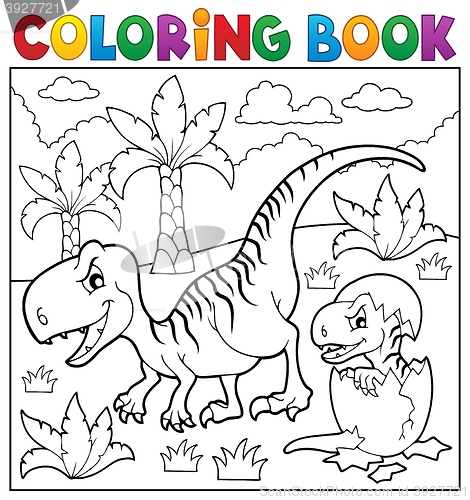 Image of Coloring book dinosaur theme 9