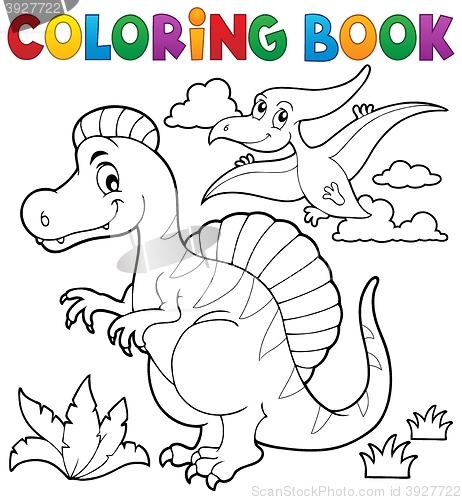 Image of Coloring book dinosaur theme 2