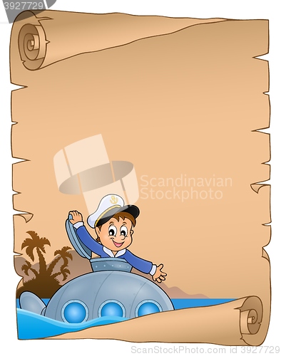 Image of Stylized parchment with submarine theme