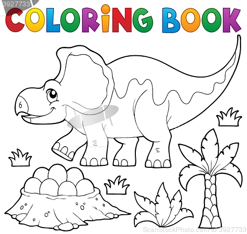 Image of Coloring book dinosaur topic 3