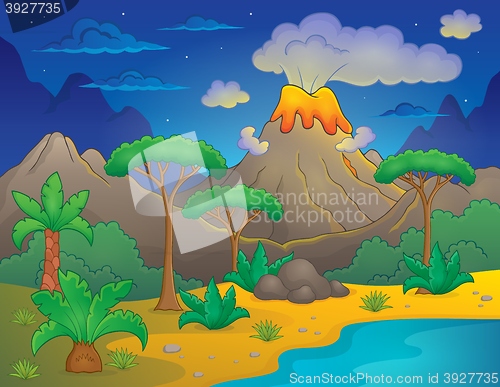 Image of Prehistoric night landscape 1