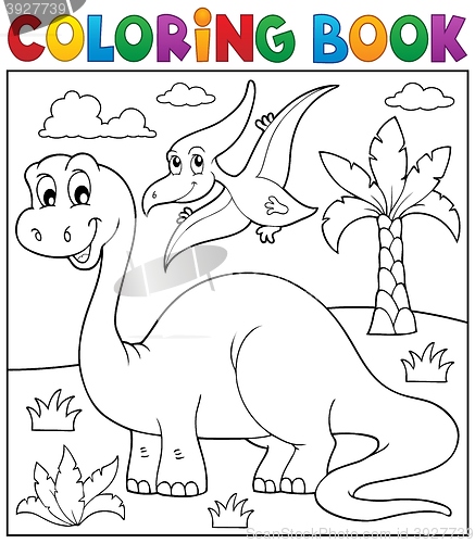 Image of Coloring book dinosaur theme 3