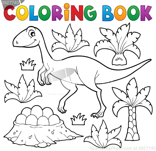 Image of Coloring book dinosaur topic 4