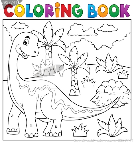 Image of Coloring book dinosaur topic 6