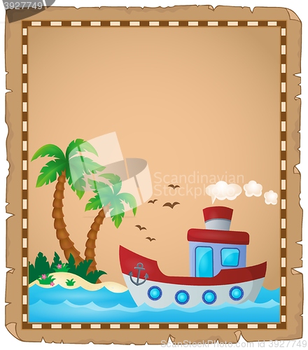 Image of Parchment with nautical boat theme 2