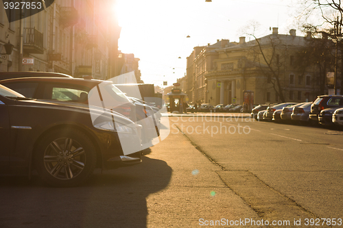 Image of car Parking in the city center of Saint-Petersburg