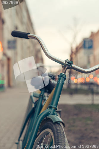 Image of the bike stands on city street