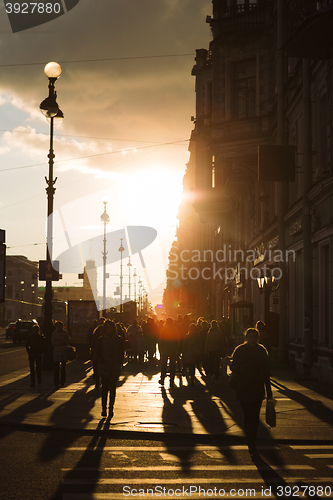 Image of people walking along Nevsky Prospekt