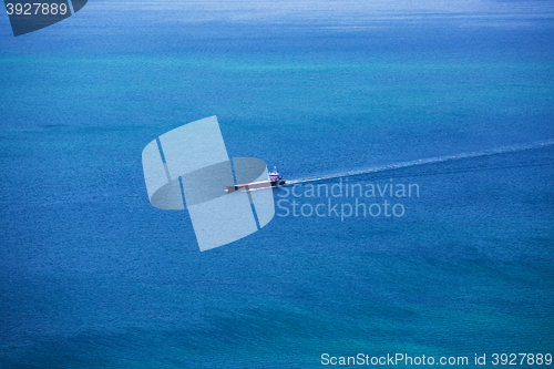 Image of Cargo Ship Sailing in the Atlantic Ocean